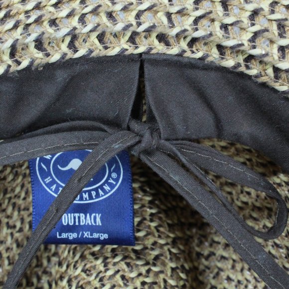 OUTBACK Wallaroo Brown 100% Paper Braid Woven Fedora Hat Size XL - Picture 8 of 10